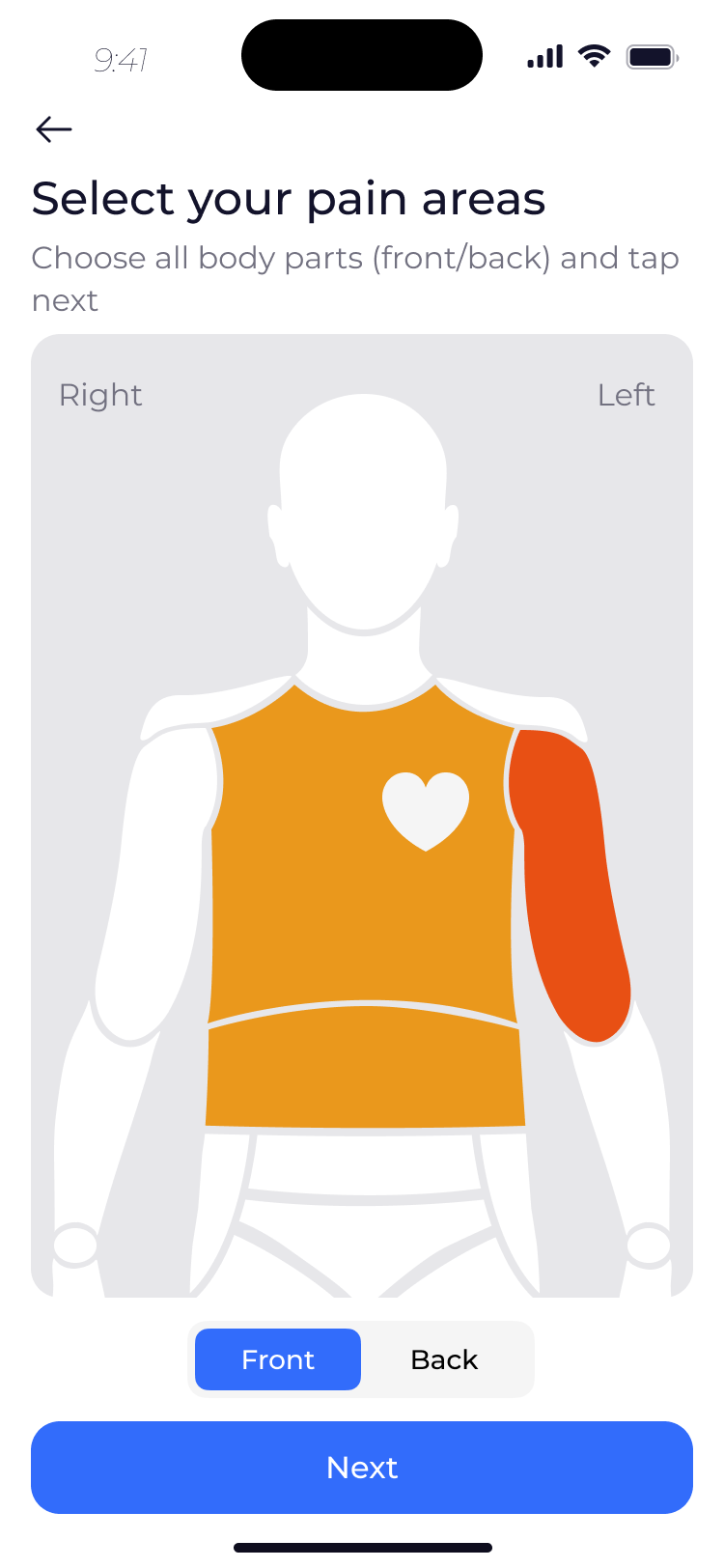 Mobile app — pain tracker